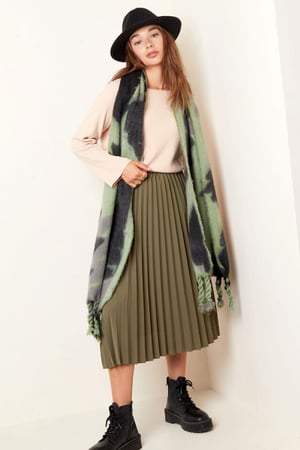 Blumen und Blätter des Winterschals Orange Polyester h5 Bild3